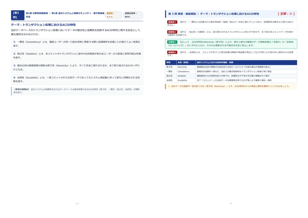 【2026年最新版】コンピュータ会計能力検定 1級 対策問題集(全350問・詳細解説・要点整理表付き)