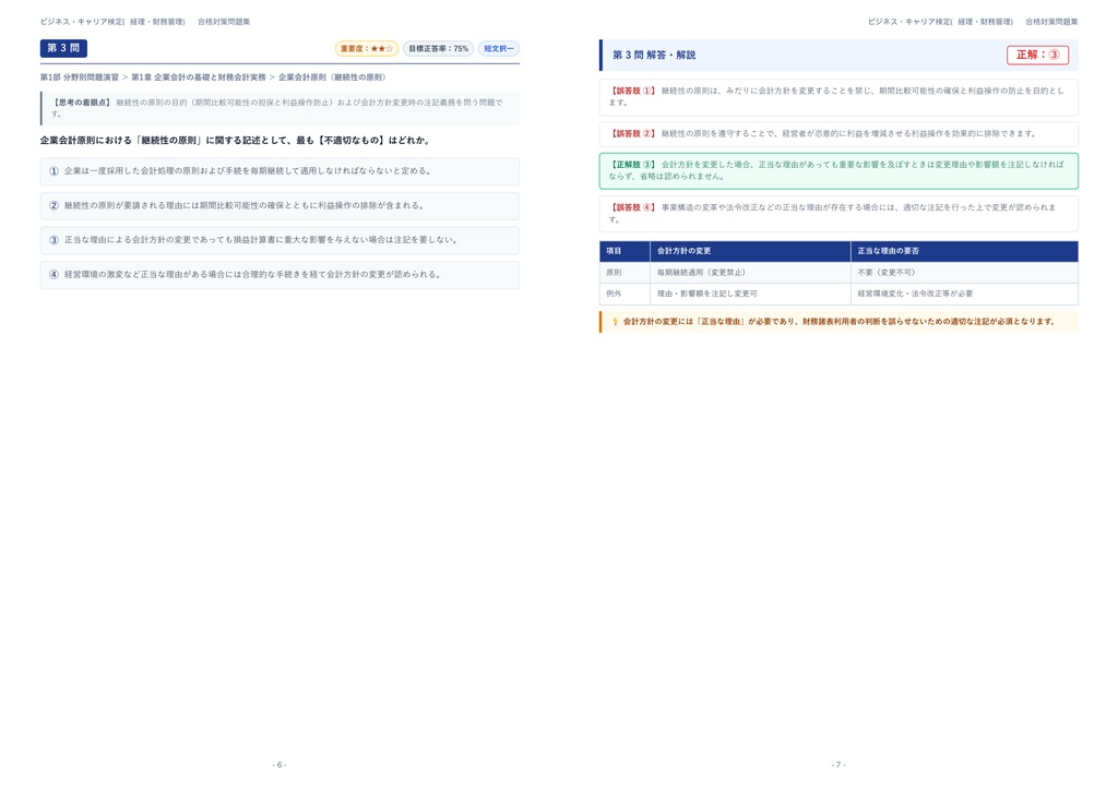 【2026年最新版】ビジネス・キャリア検定(経理・財務管理) 対策問題集(全300問・詳細解説・要点整理表付き)