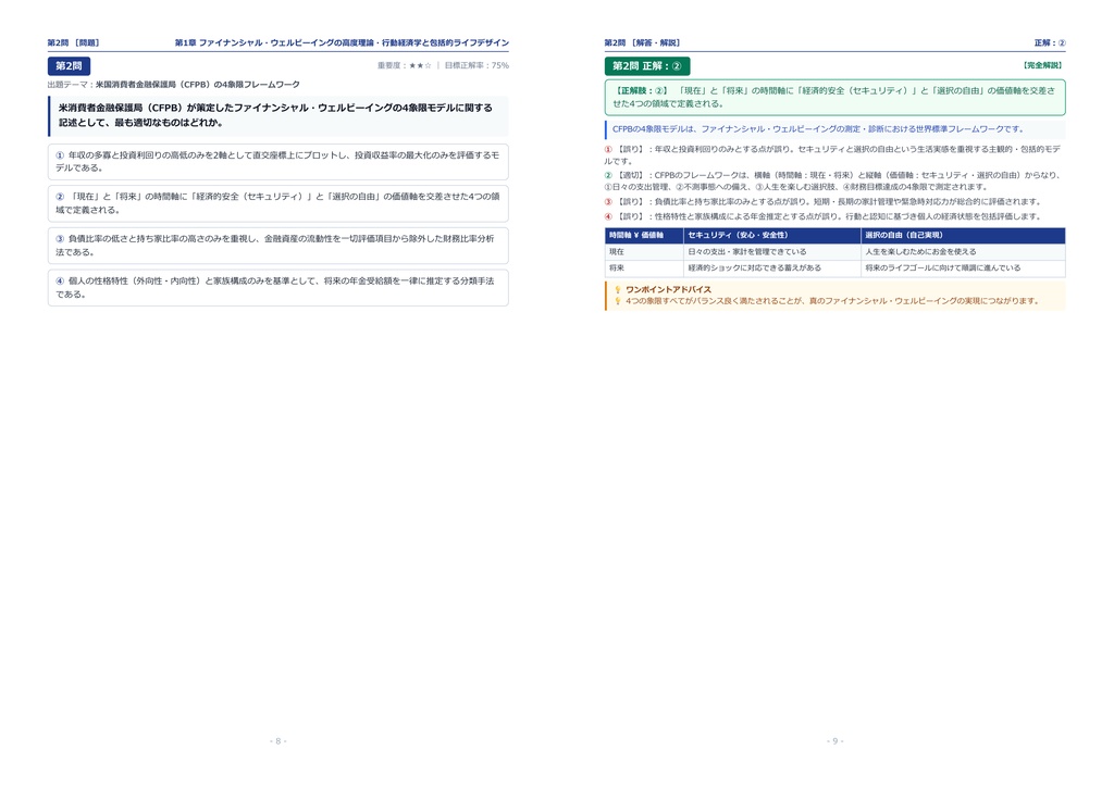 【2026年最新版】ファイナンシャル・ウェルビーイング検定 1級 対策問題集(全360問・詳細解説・要点整理表付き)