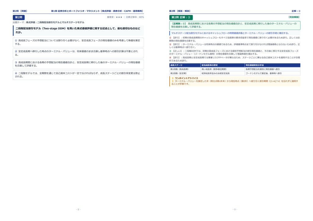 【2026年最新版】日本証券アナリスト協会認定アナリスト(CMA) 対策問題集(全300問・詳細解説・要点整理表付き)