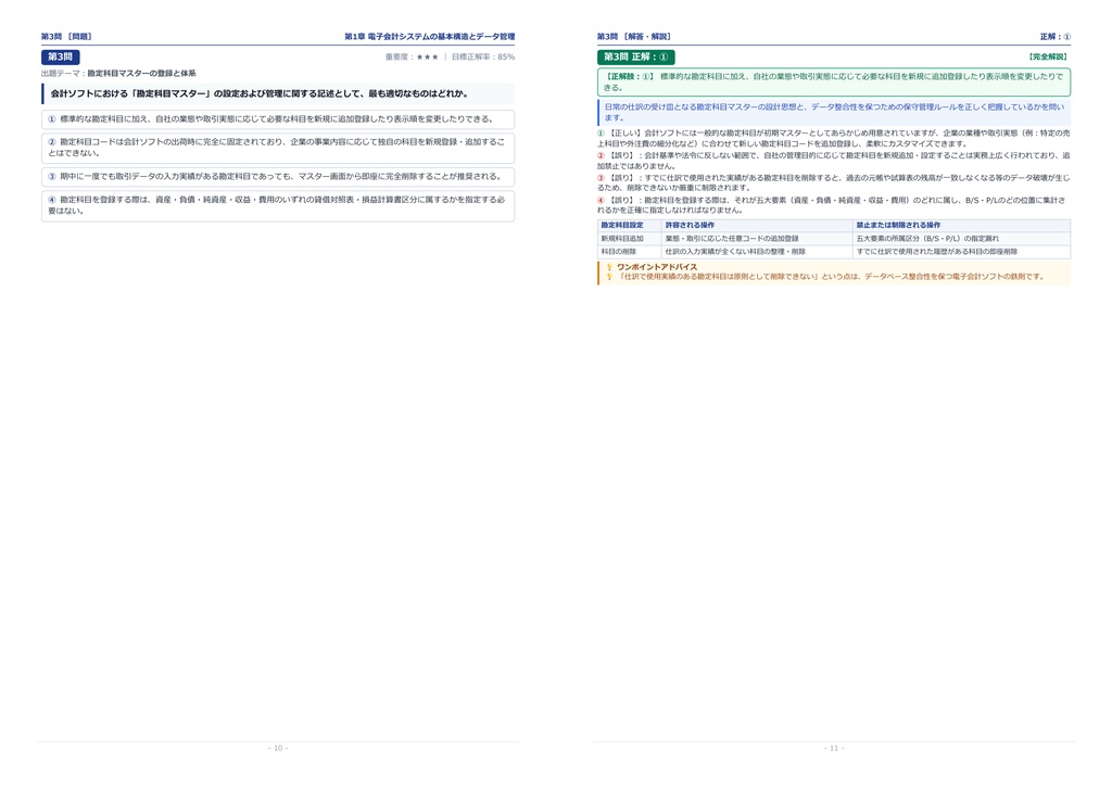 【2026年最新版】電子会計実務検定 3級 対策問題集(全210問・詳細解説・要点整理表付き)
