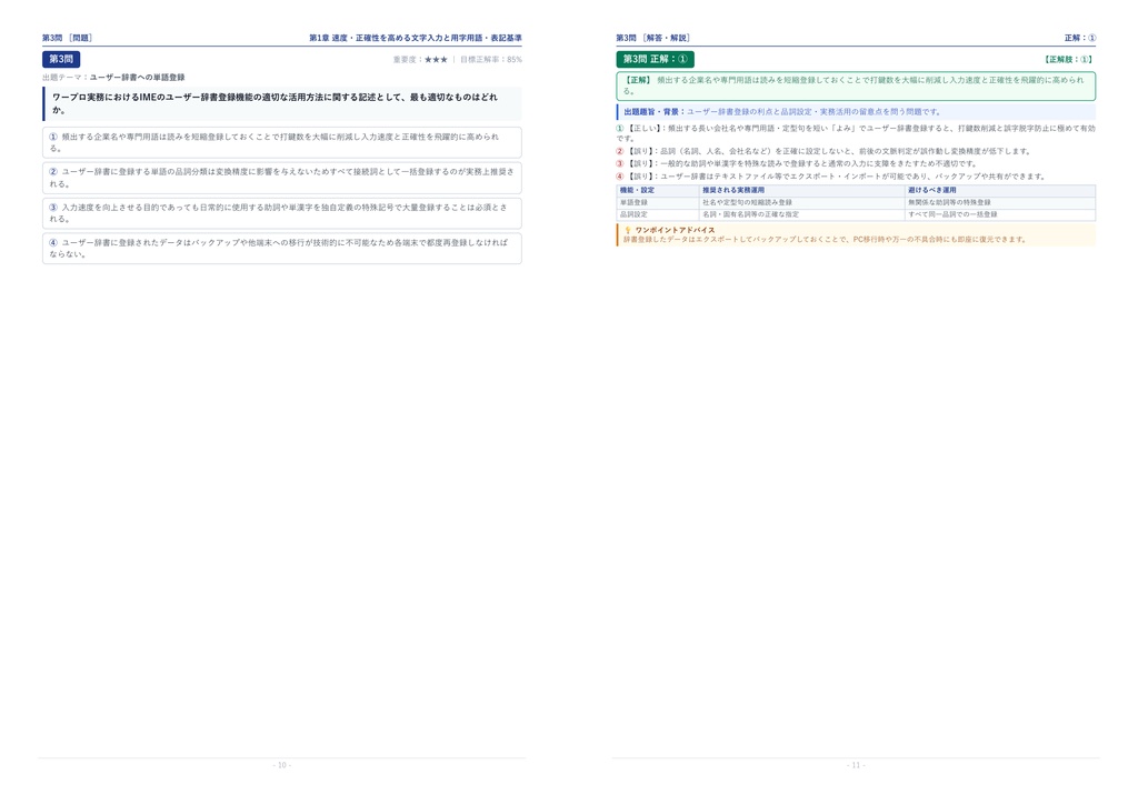 【2026年最新版】コンピュータサービス技能評価試験(CS試験) ワープロ部門 2級 対策問題集(全210問・詳細解説・要点整理表付き)