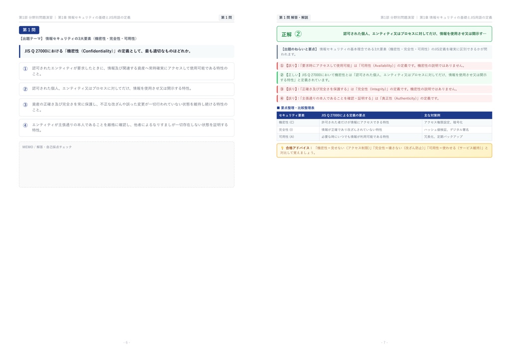 【2026年最新版】コンピュータサービス技能評価試験(CS試験) 情報セキュリティ部門 対策問題集(全210問・詳細解説・要点整理表付き)