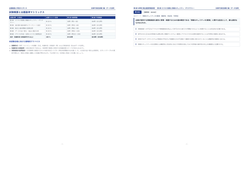 【2026年最新版】日商PC検定試験 データ活用 3級 対策問題集(全210問・詳細解説・要点整理表付き)