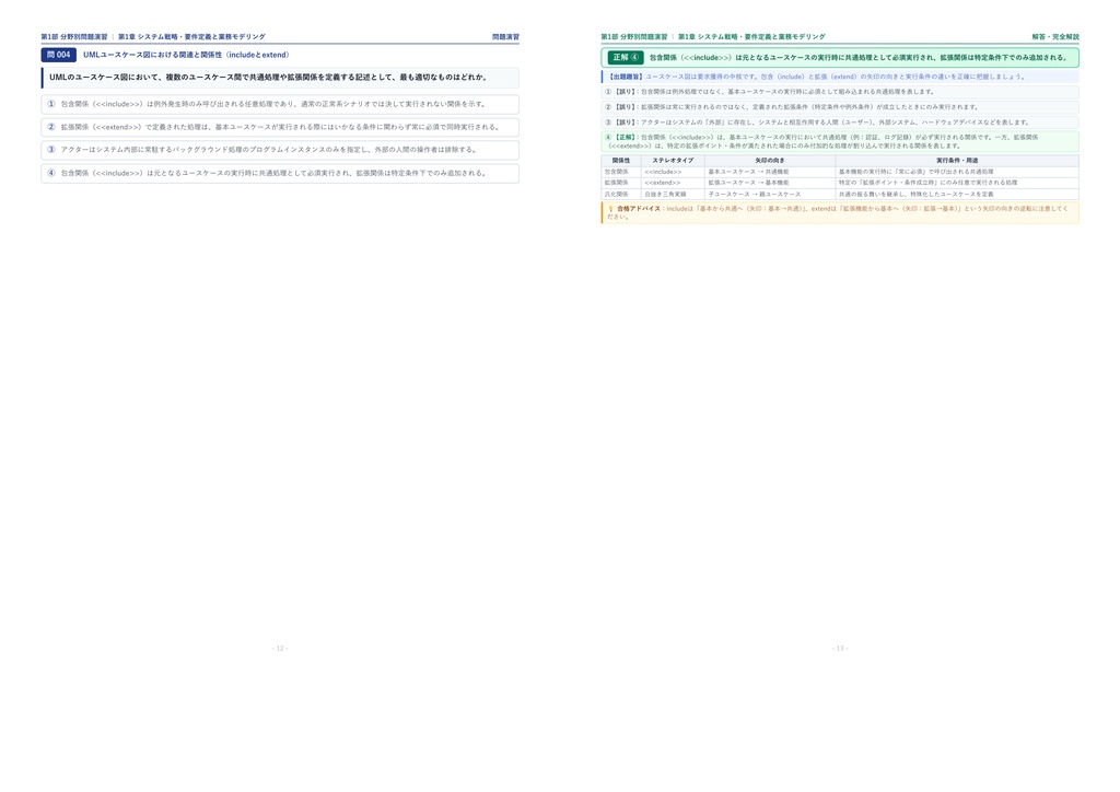 【2026年最新版】システムアーキテクト 対策問題集(全100問・詳細解説・要点整理表付き)