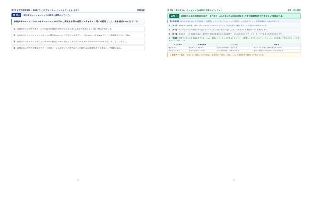【2026年最新版】データベーススペシャリスト 対策問題集(全314問・詳細解説・要点整理表付き)
