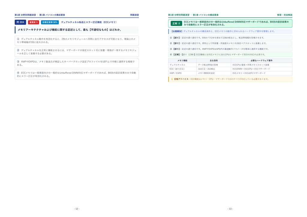 【2026年最新版】パソコン整備士検定 2級 対策問題集(全280問・詳細解説・要点整理表付き)