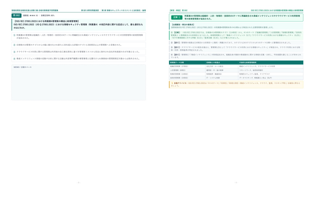 【2026年最新版】情報処理安全確保支援士試験 3級 対策問題集(全35問・詳細解説・要点整理表付き)