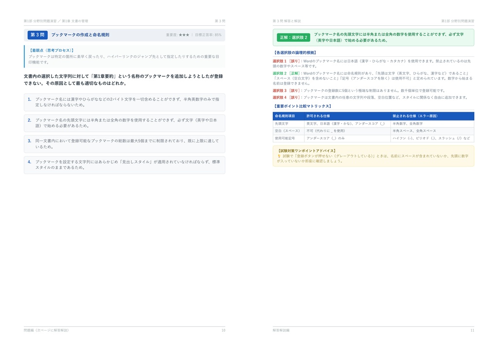 【2026年最新版】MOS Wordスペシャリスト 対策問題集(全300問・詳細解説・要点整理表付き)