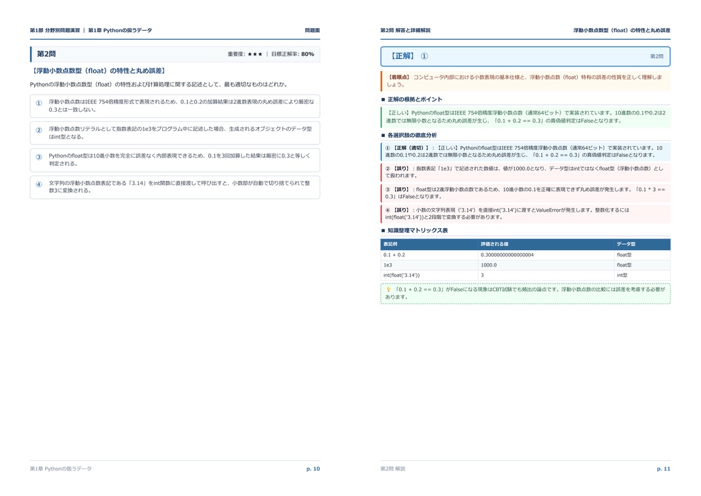 【2026年最新版】Pythonプログラミング能力認定試験 3級 対策問題集(全210問・詳細解説・要点整理表付き)