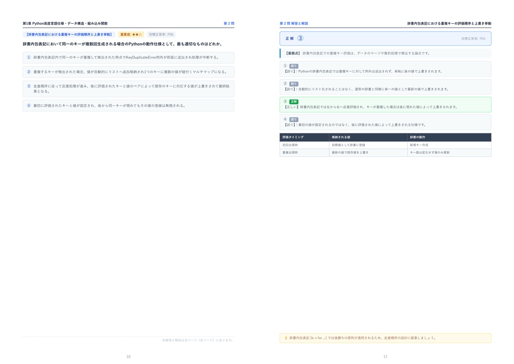 【2026年最新版】Python技術認定試験 1級 対策問題集(全350問・詳細解説・要点整理表付き)