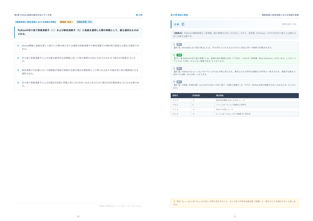 【2026年最新版】Python技術認定試験 2級 対策問題集(全280問・詳細解説・要点整理表付き)