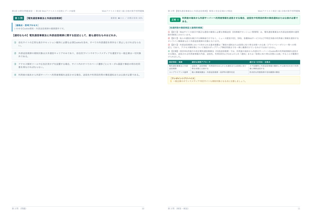 【2026年最新版】Webアナリスト検定 1級 対策問題集(全350問・詳細解説・要点整理表付き)