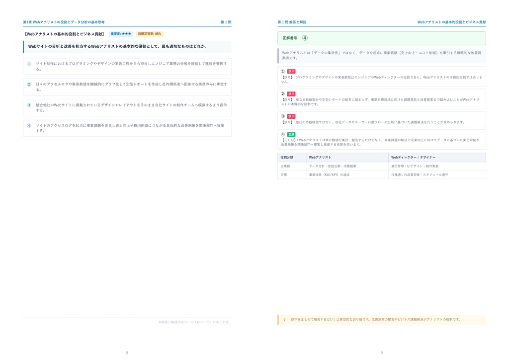 【2026年最新版】Webアナリスト検定 3級 対策問題集(全210問・詳細解説・要点整理表付き)
