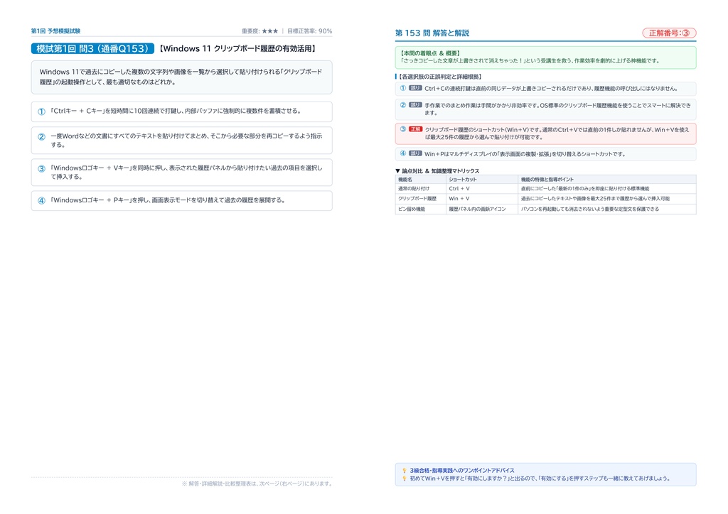 【2026年最新版】パソコンインストラクター資格認定 3級 対策問題集(全210問・詳細解説・要点整理表付き)