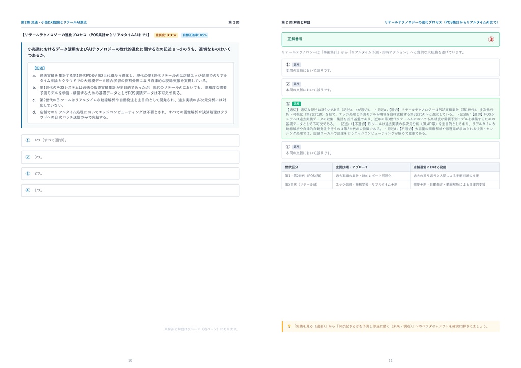 【2026年最新版】リテールAI検定 基礎知識検定(ブロンズ)完全対策問題集(全350問・詳細解説・インフォグラフィック図解付)