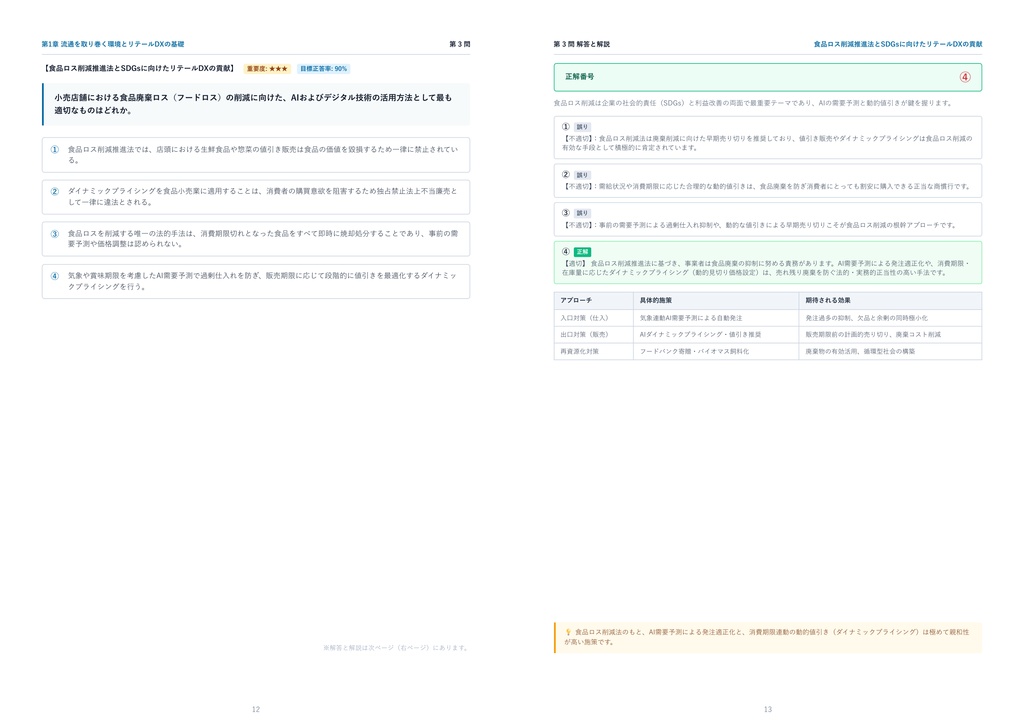 【2026年最新版】リテールAI検定 2級 完全合格問題集(全180問・詳細解説・インフォグラフィック図解付き)