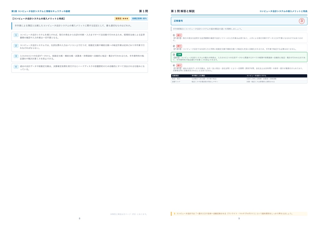 【2026年最新版】コンピュータ会計能力検定 3級 厳選問題集(全210問・詳細解説・インフォグラフィック図解付き)