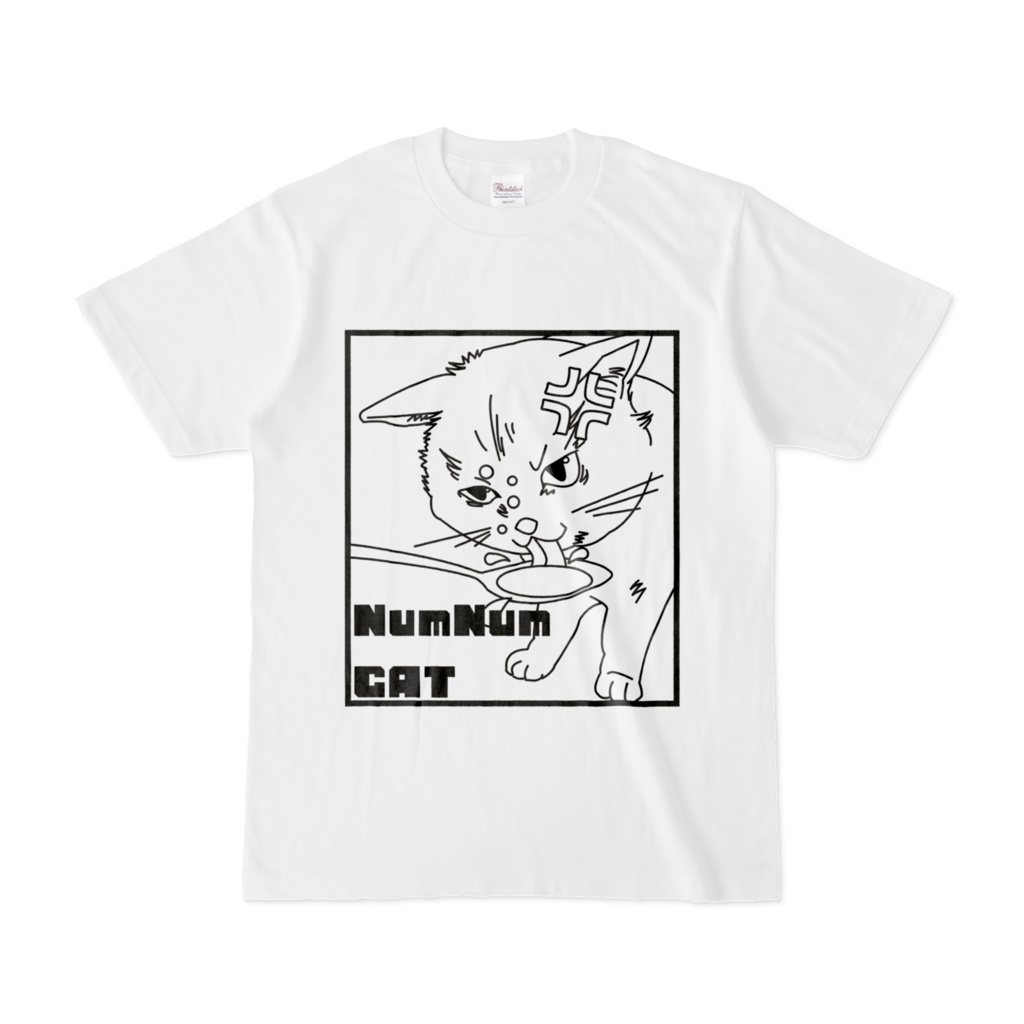 【Tシャツ】NumNum Cat 白