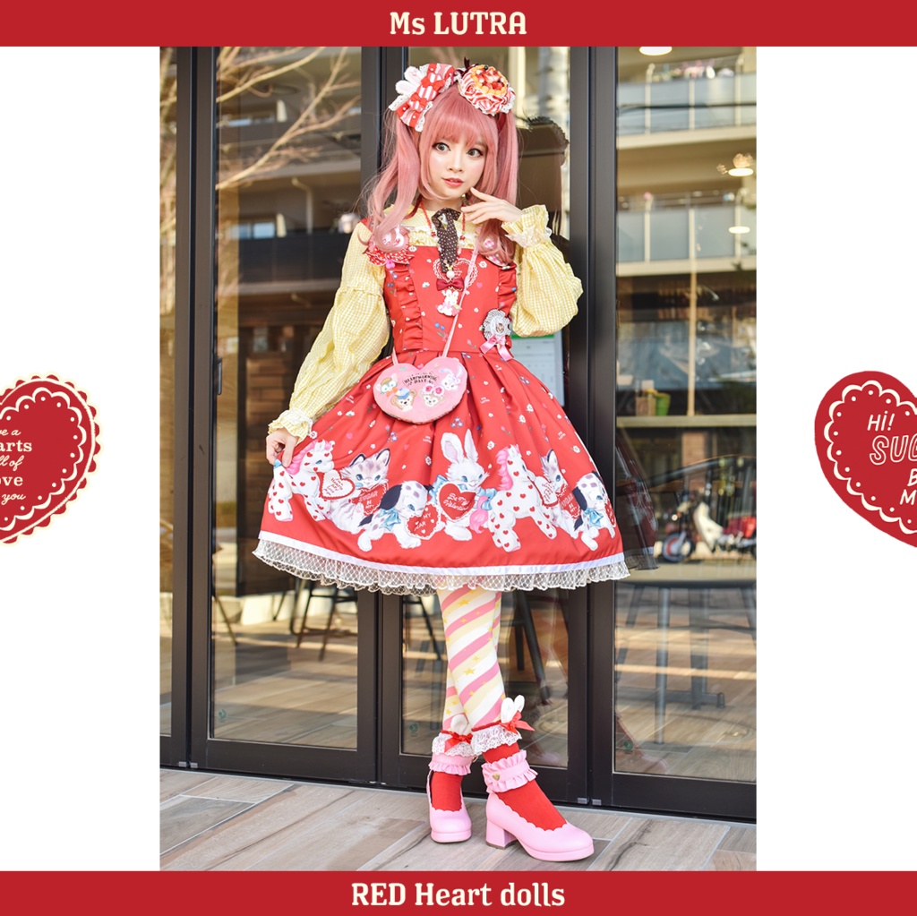 Ms LUTRA ロリィタJSK Red heart dolls dress Ms LUTRA ロリィタJSK Red heart dolls dress