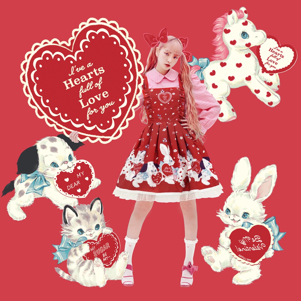 ドレス/ 赤(Red) /"RED Heart dolls" Dress