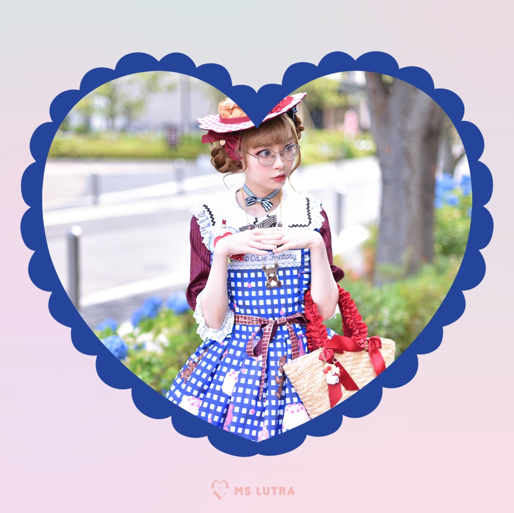 ドレス/青(Blue)/"BEARS CAKE FACTORY" Dress