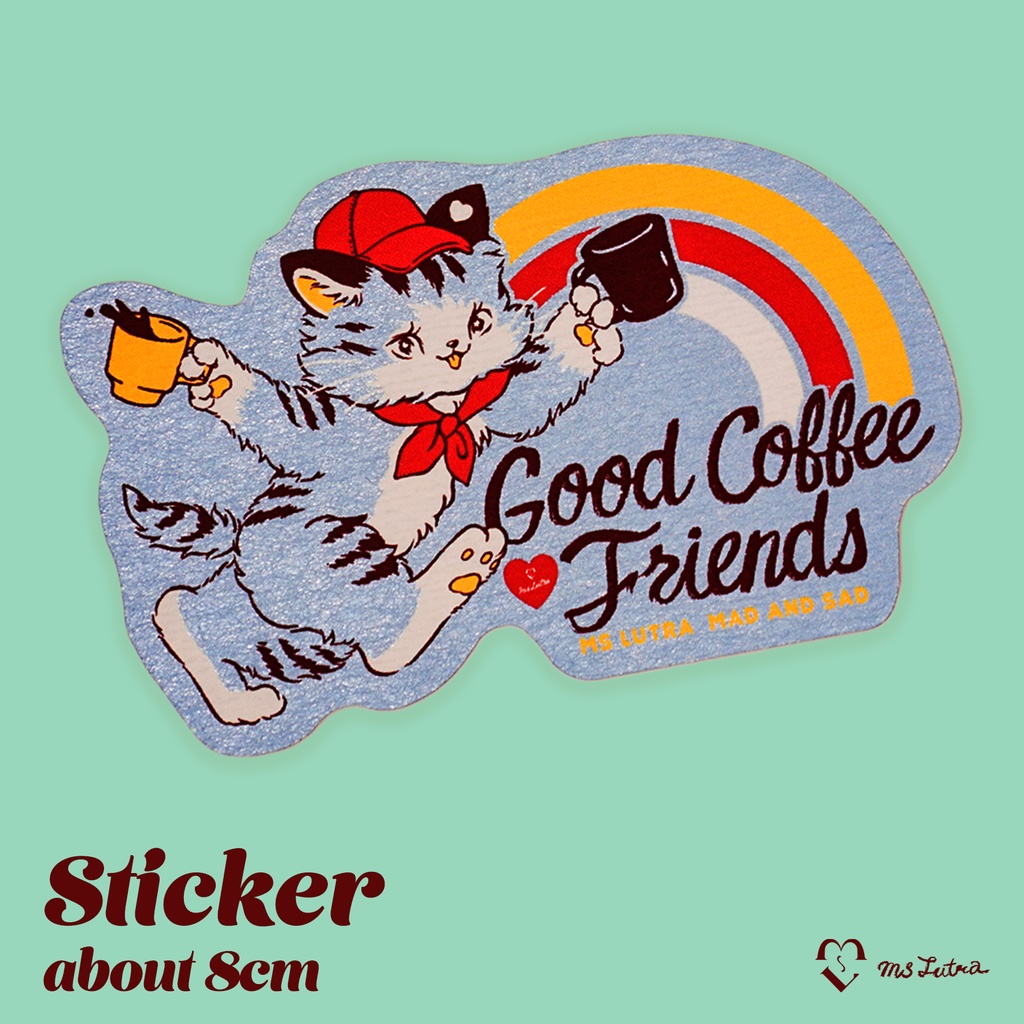 ステッカー_Good Coffee Friends(レインボー)