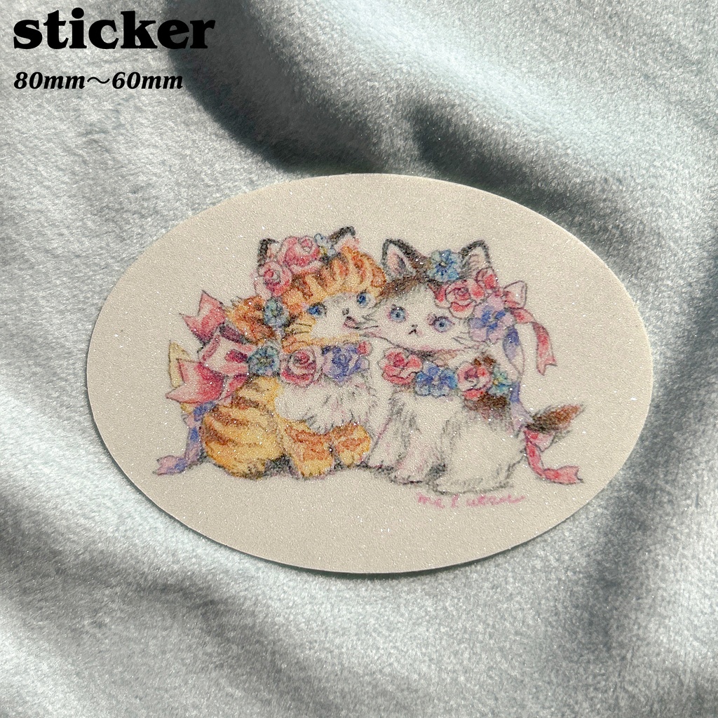 ステッカー_Flower cats