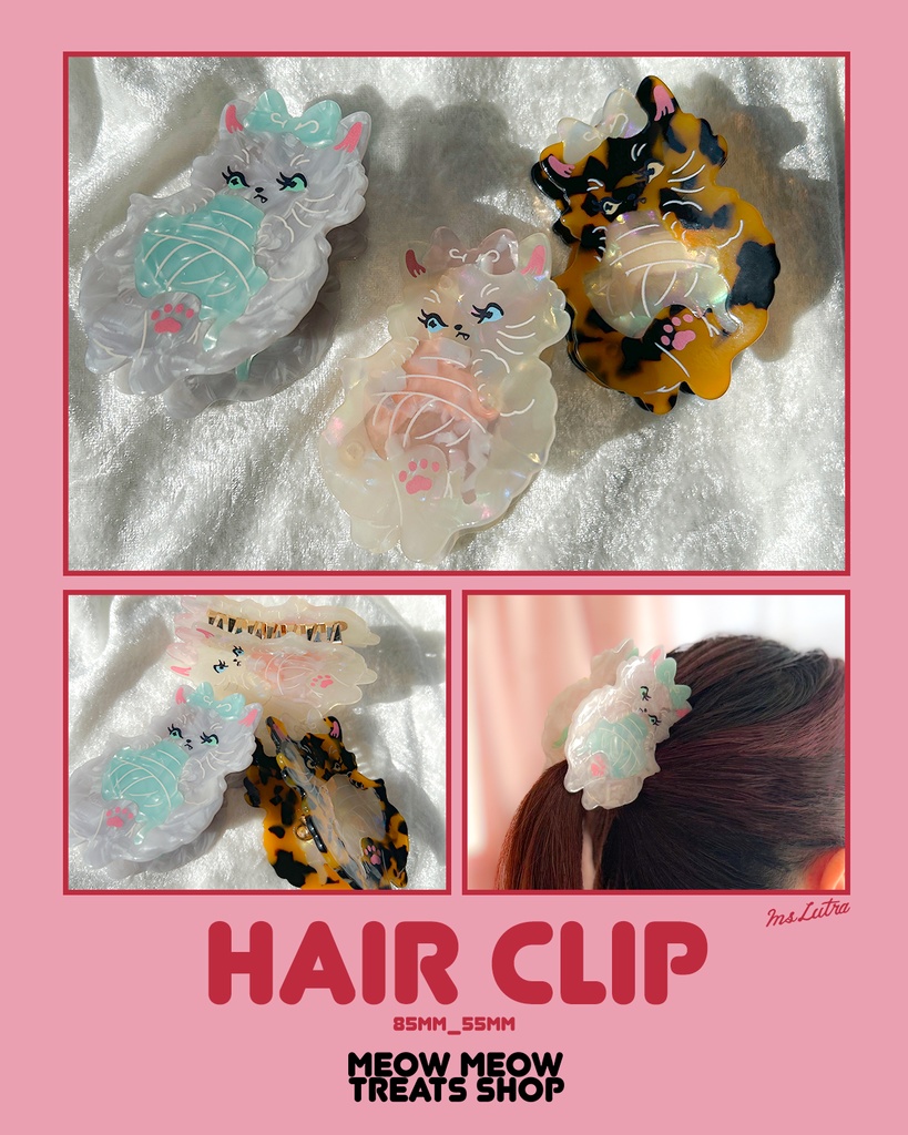 ヘアクリップ_毛糸玉猫ちゃん(3種類から選んでね)