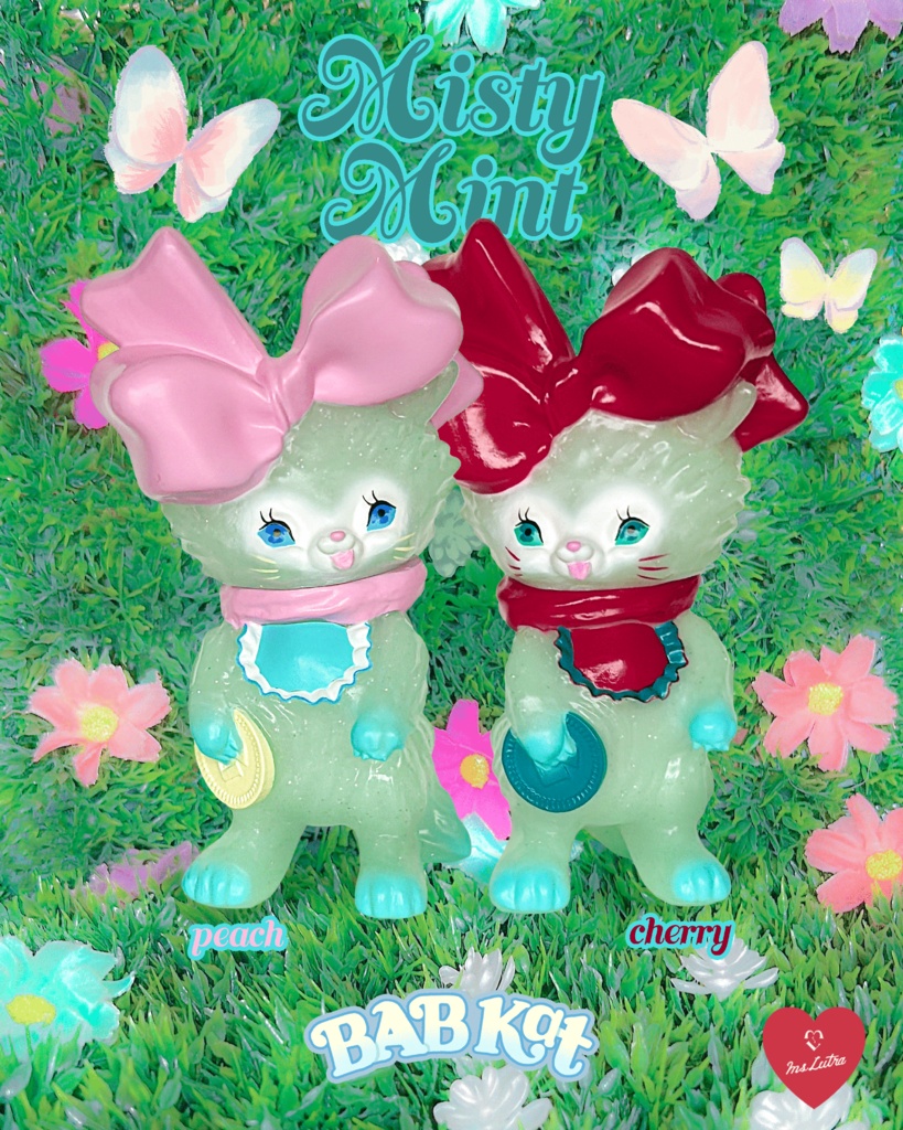 ソフビ BABKat_Misty Mint「cherry」「peach」