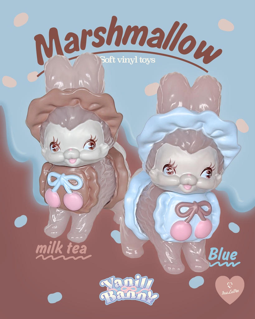 ソフビVanillBann¥_marshmallowシリーズ「milk tea」「Blue」