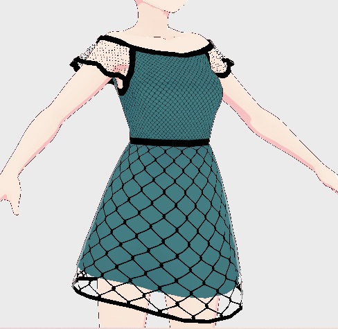 VRoid Fishnet Dress (Color changeable) 