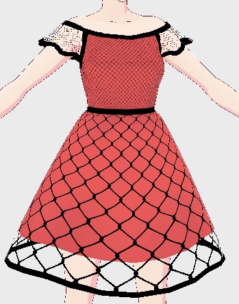 VRoid Fishnet Dress (Color changeable)