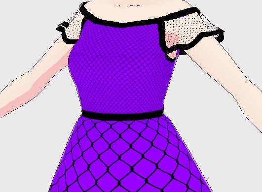 VRoid Fishnet Dress (Color changeable)