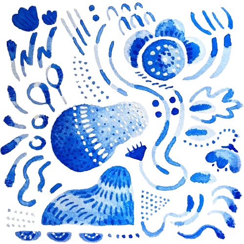 長袖Tシャツ「青と遊ぶ」(中田真由美グッズ)