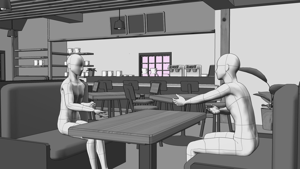 【3D素材】おしゃれなカフェ