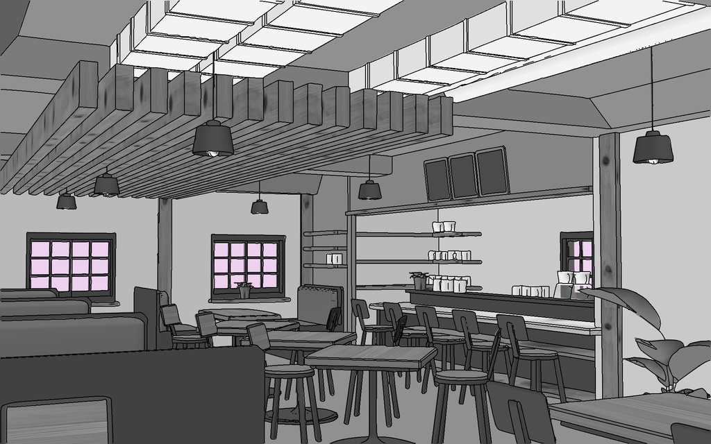 【3D素材】おしゃれなカフェ