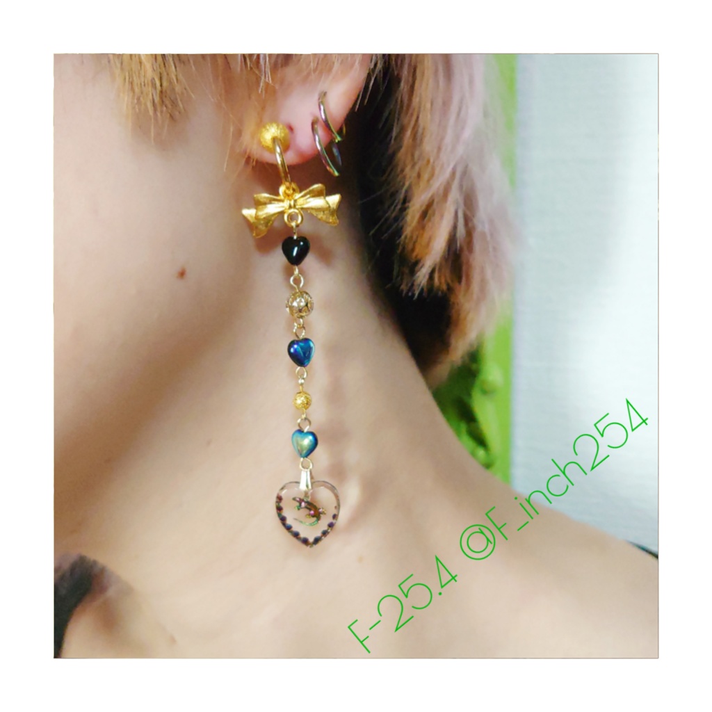 秘密の鍵イヤリング🖤Secret Black Lizard