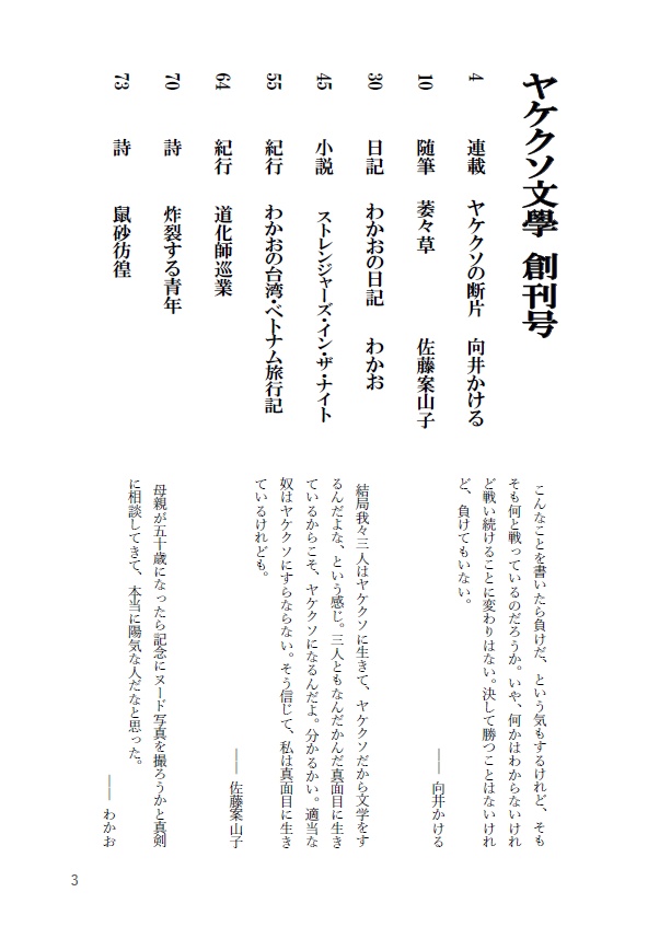 文藝誌『ヤケクソ文學』創刊号 (電子版)