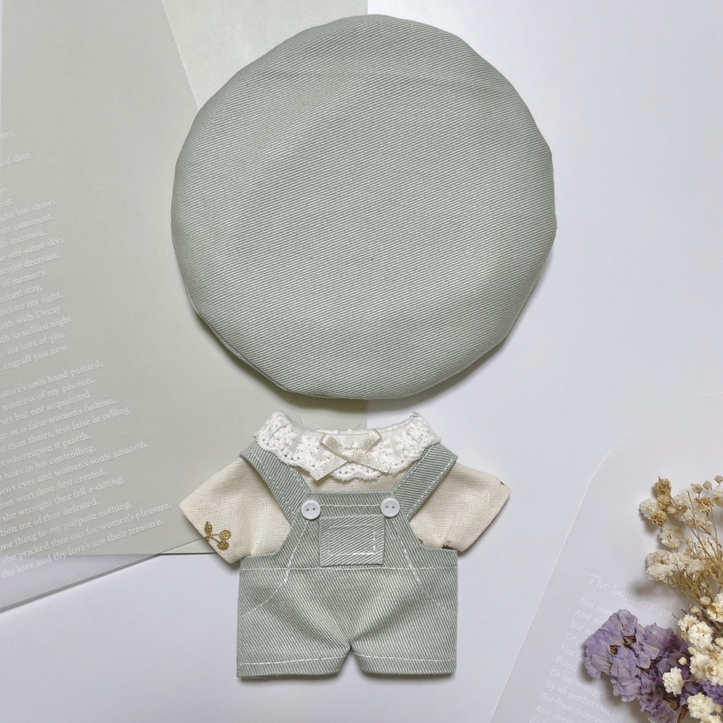 春色サロペット& ベレー帽セット