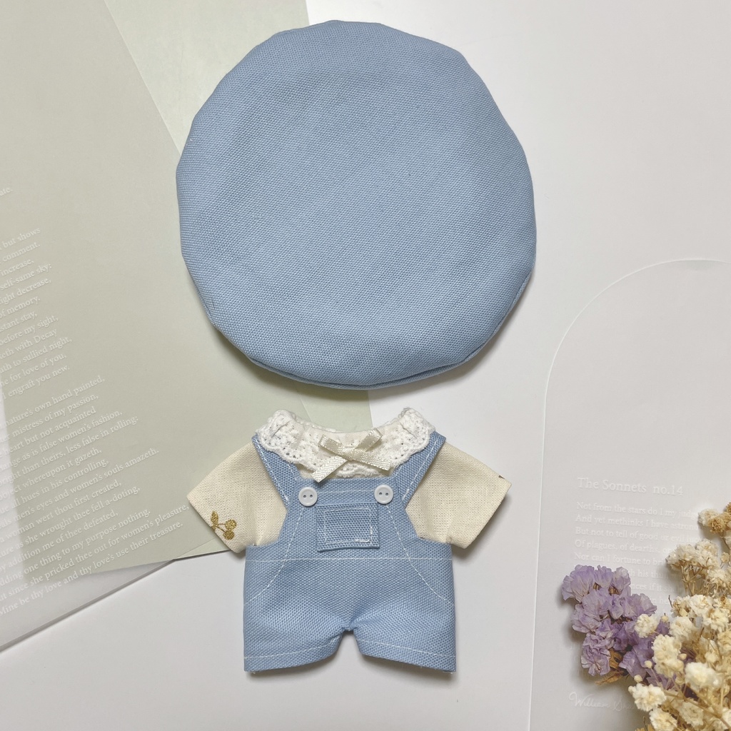 春色サロペット&ベレー帽セット