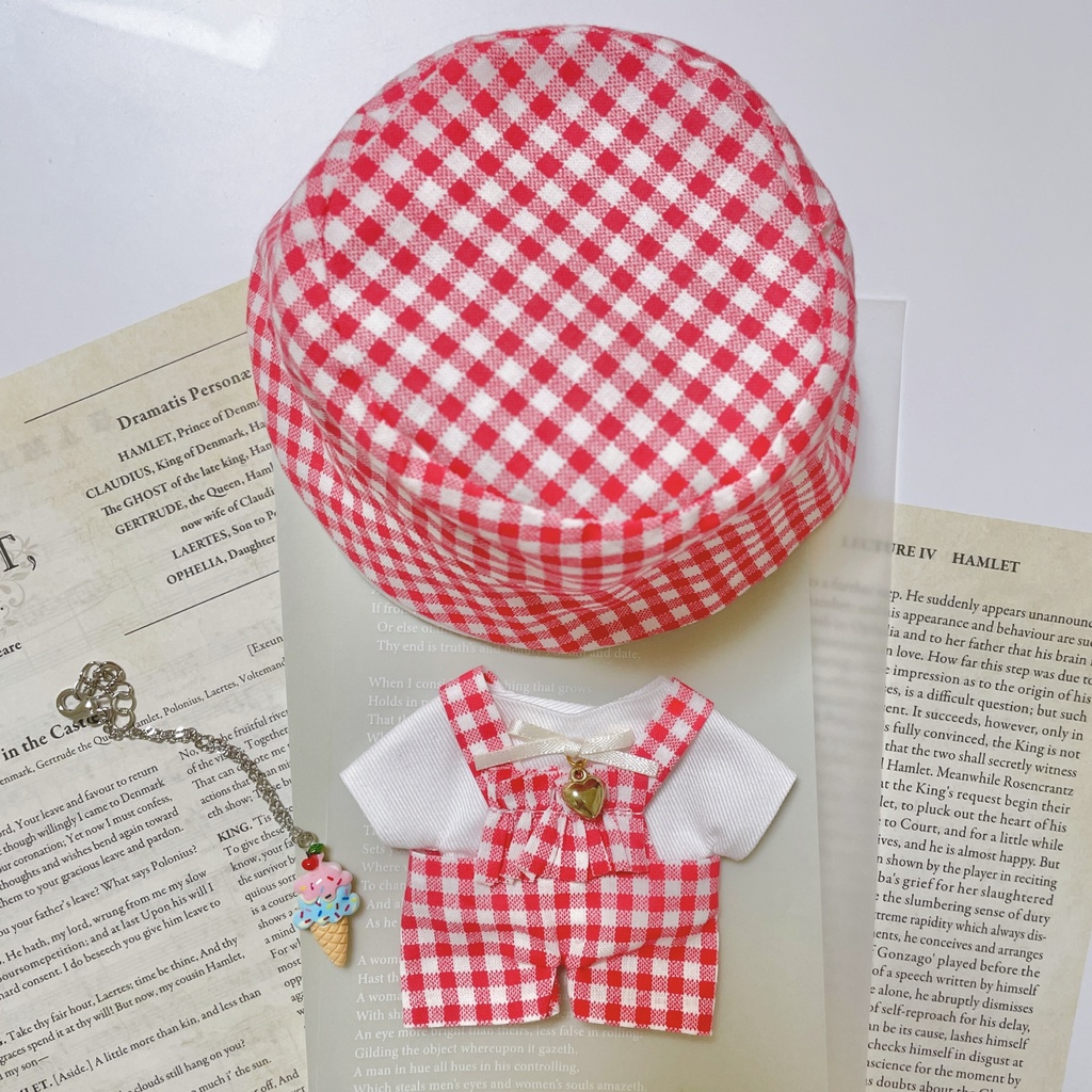 ギンガムチェックサロペットセット