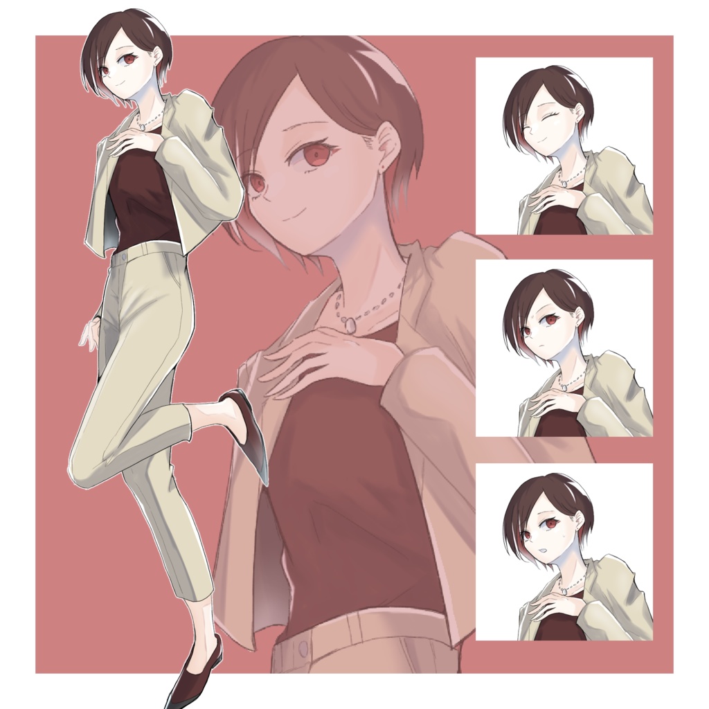 【無料/有料】立ち絵 ビジカジ女性