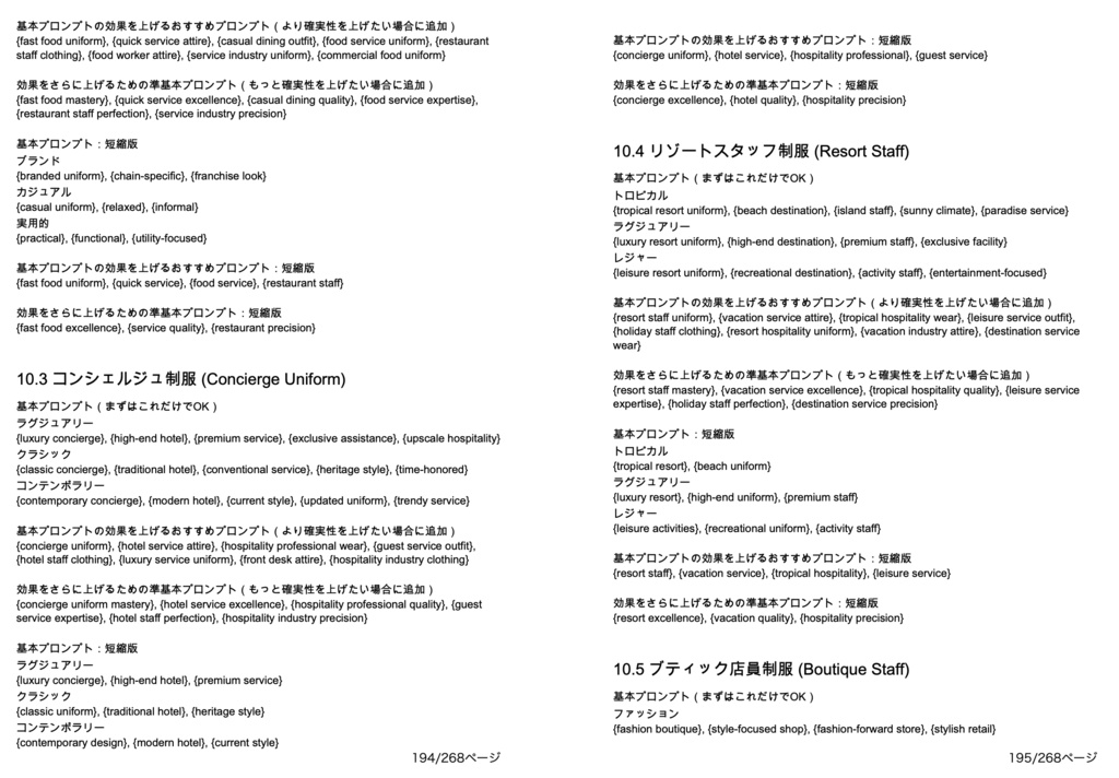 衣装・髪型・アクセサリー系プロンプト辞典【NovelAIメイン】