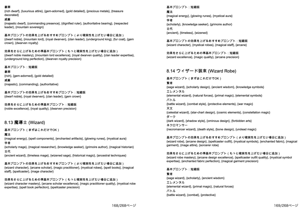 衣装・髪型・アクセサリー系プロンプト辞典【NovelAIメイン】