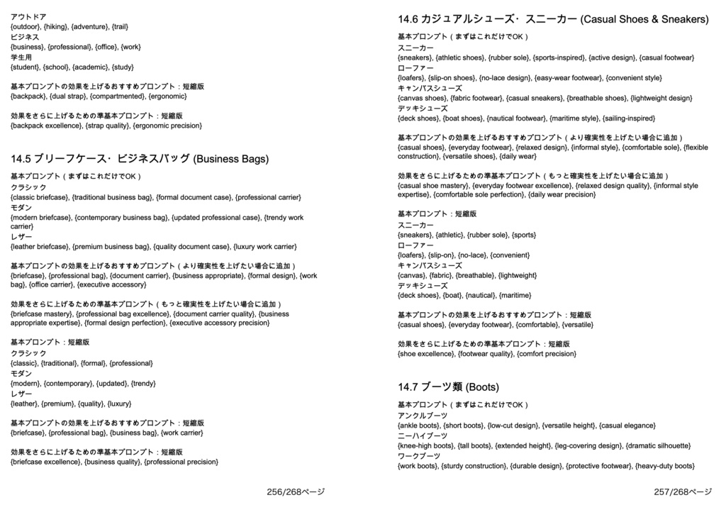 衣装・髪型・アクセサリー系プロンプト辞典【NovelAIメイン】