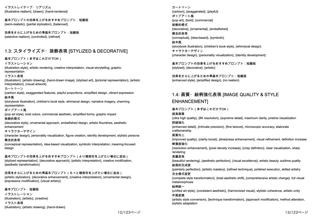 画風・特殊表現・視覚表現・エフェクト系プロンプト辞典【NovelAIメイン】