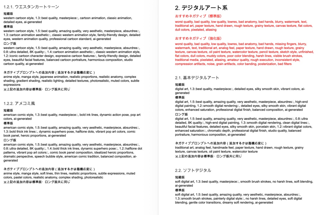 基礎画風・画質クオリティ安定系プロンプト辞典【NovelAIメイン】