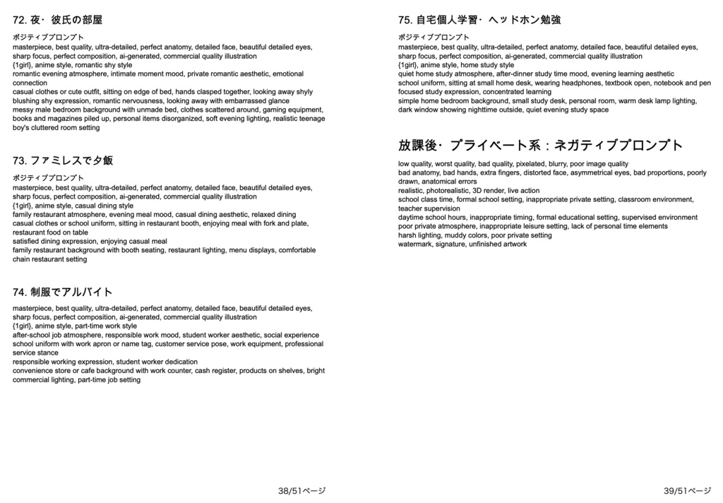 学園・制服・JK美少女系「複合プロンプト」100選【Novel AIメイン】