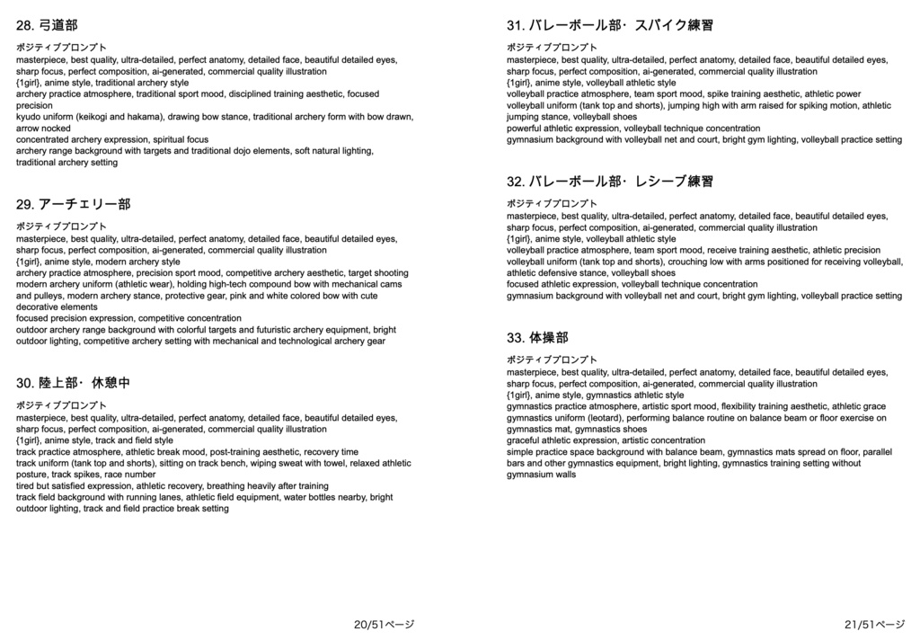 学園・制服・JK美少女系「複合プロンプト」100選【Novel AIメイン】